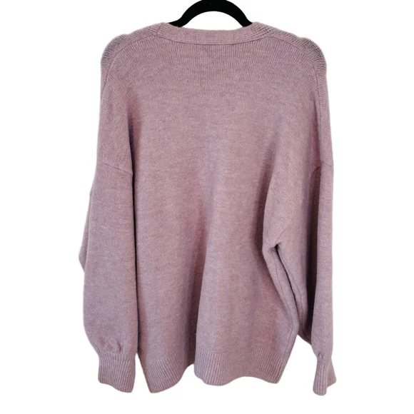 Zara Oversized Purple Ultra Soft Sweater Wool Blend Cardigan Sz Medium - Picture 7 of 11